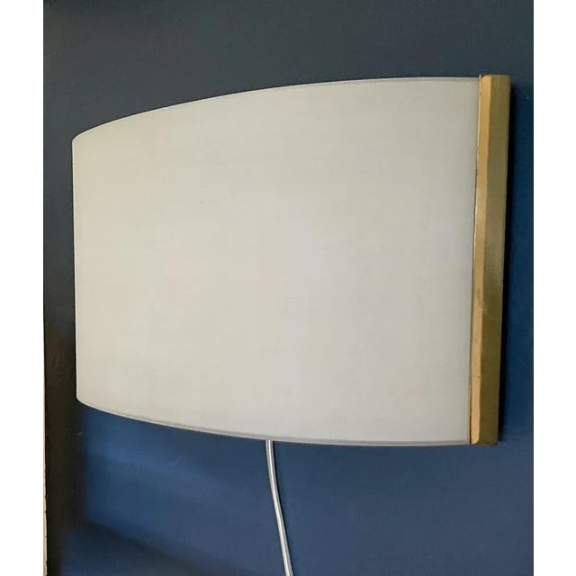 Italian Opaque Glass and Guilt Metal Wall Lamp, 1980s For Sale - Image 4 of 9