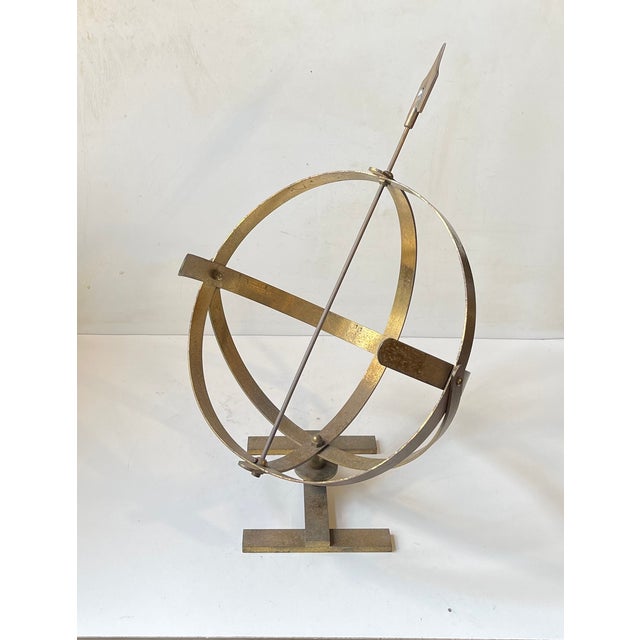 Vintage Scandinavian Nautical Sundial in Brass, 1950s For Sale - Image 4 of 11