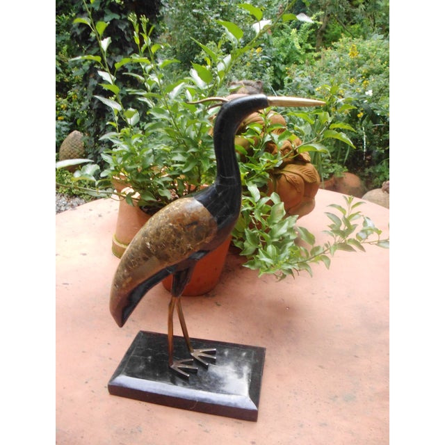 Crane Heron in Marble Mosaic, 1950s For Sale - Image 6 of 17