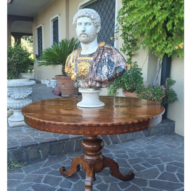 Bust of the Roman Emperor Hadrian from 1950 in Painted and Vitrified Terracotta, 1950, Terracotta For Sale - Image 11 of 12