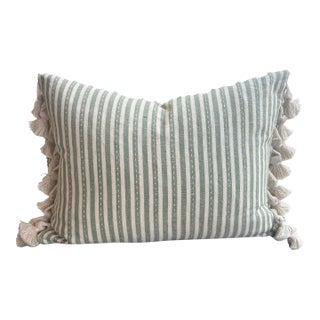 Schumacher Mathis Ticking Stripe Pillow For Sale