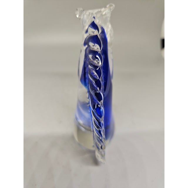 Horse Horse Head Cobalt Blue Blown Art Glass/Paperweight For Sale - Image 4 of 5