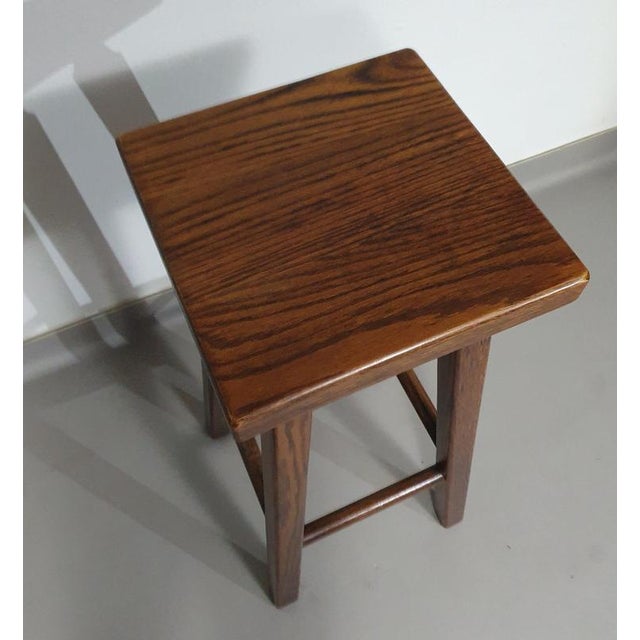 Wood Oak Stools, 1960s, Set of 3 For Sale - Image 7 of 18