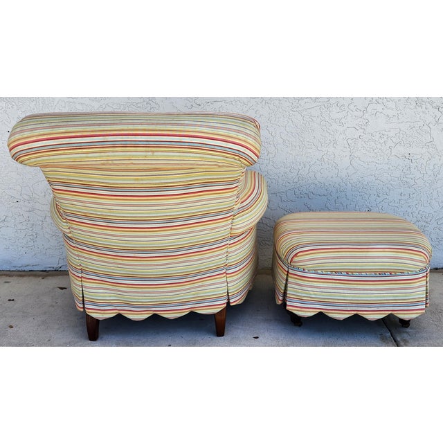 Pearson Pearson Armchair & Ottoman Rolling For Sale - Image 4 of 12