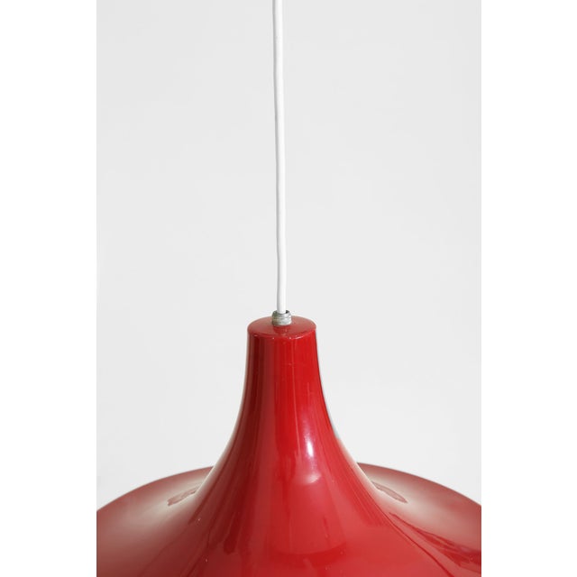 Mid-Century Modern Danish Red Tulip Pendant For Sale - Image 3 of 8