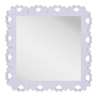 Fleur Home Garden District Satsuma Square Mirror in Spring Iris, 24x24 For Sale