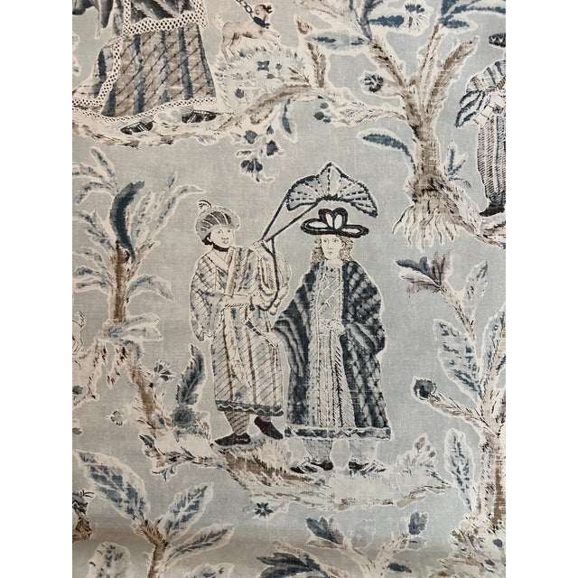 Thibaut F972575 Royale Toile Aqua Fabric 1 1/2 Yards Brand Thibaut Fabric Book / Collection Chestnut Hill Pattern Royale...