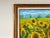 Textile 70's Vintage Galit Sunflowers Field Landscape Painting For Sale - Image 7 of 13