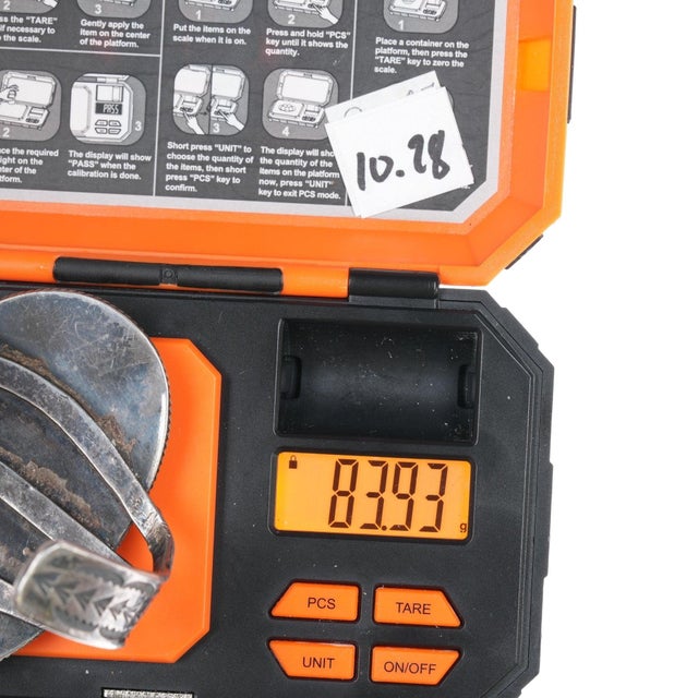 6 7/8" c1940's Large Native American silver moss agate cuff bracelet For Sale - Image 10 of 10