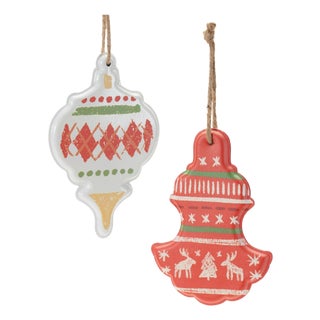Metal Ornament with Nordic Pattern (Set of 4) For Sale