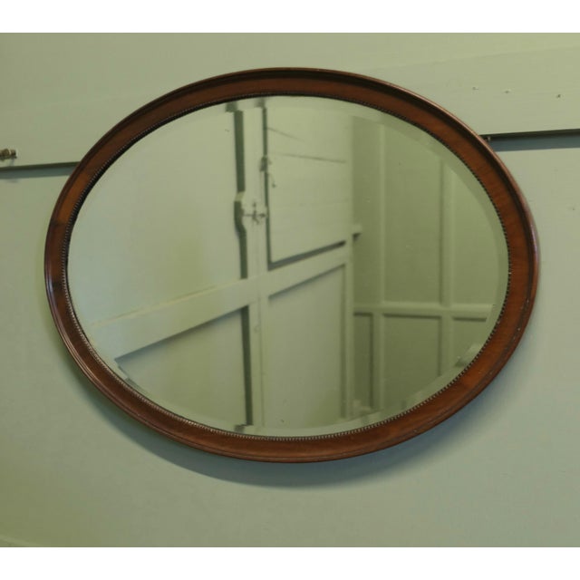 Large Victorian Mahogany Oval Mirror For Sale - Image 3 of 8