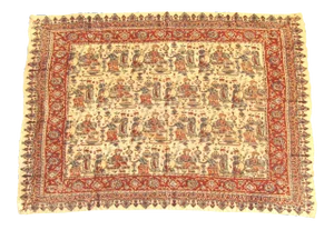 Vintage Qalamkari Persian Figural Textile