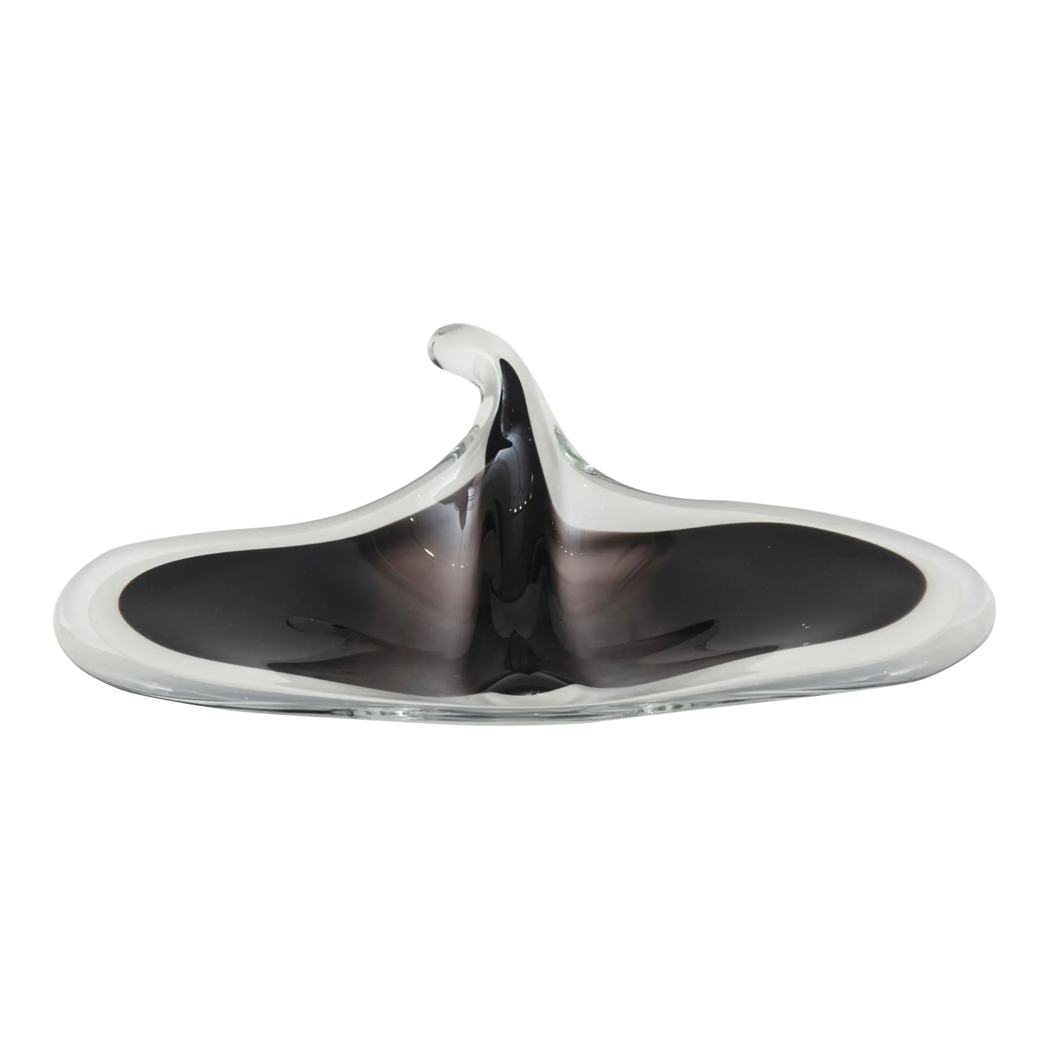 Vintage Swedish Paul Kedev for Flygsfors Stingray Glass Bowl