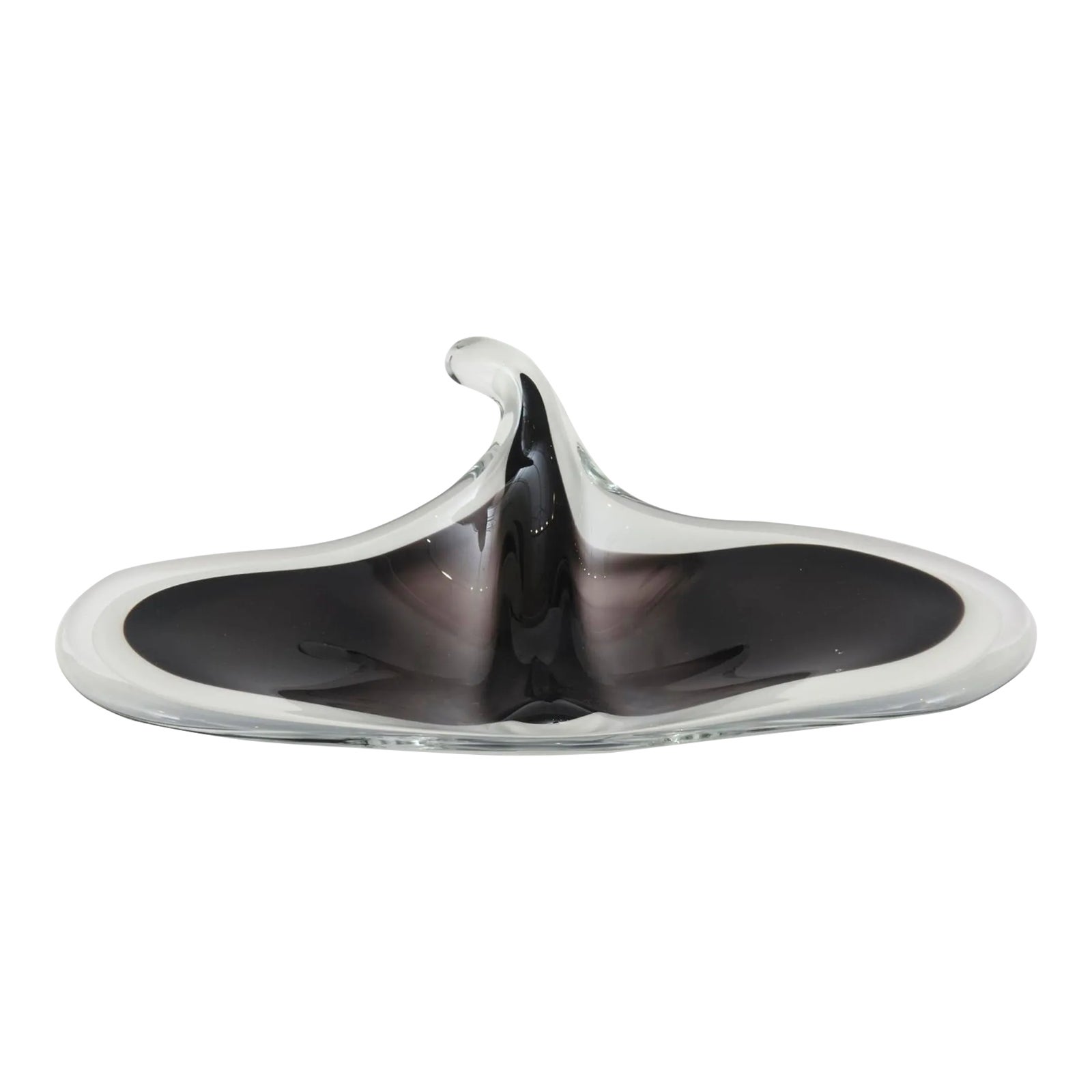 Vintage Swedish Paul Kedev for Flygsfors Stingray Glass Bowl