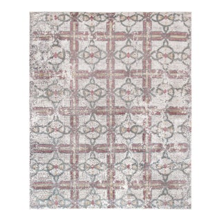 Pasargad Home Gemstone Ivory Silk & Wool Area Rug, 8' 0'' X 9'10'' For Sale