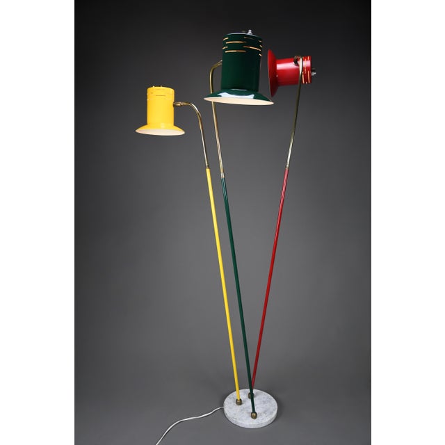 Mid-Century Modern Italian Red Green and Yellow Floor Lamp, 1950 For Sale - Image 18 of 18