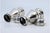 Metal Salt and Pepper Shakers in Silver with Knob Lids, Set of 2 For Sale - Image 7 of 9