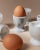 Mid-Century Handcarved Grey and White Marble Egg Cups, Italy, 1970s, Set of 6 For Sale - Image 3 of 11