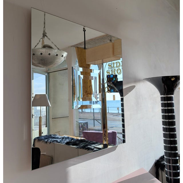 Metal Large Mid-Century Modern Belgian Art Mirror by Michel Martens, 1970s For Sale - Image 7 of 15