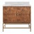 Matthew Izzo Home Clifford 36.5" Dark Burlwood Single Porcelain Sink, Two Door Bath Vanity With Carrara Marble, Brass Base and Acrylic Hardware For Sale - Image 9 of 9