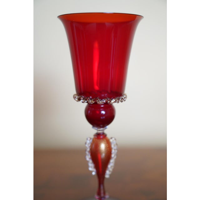 Italian Handcrafted Chalice in Blown Murano Glass 1970s For Sale In New York - Image 6 of 11