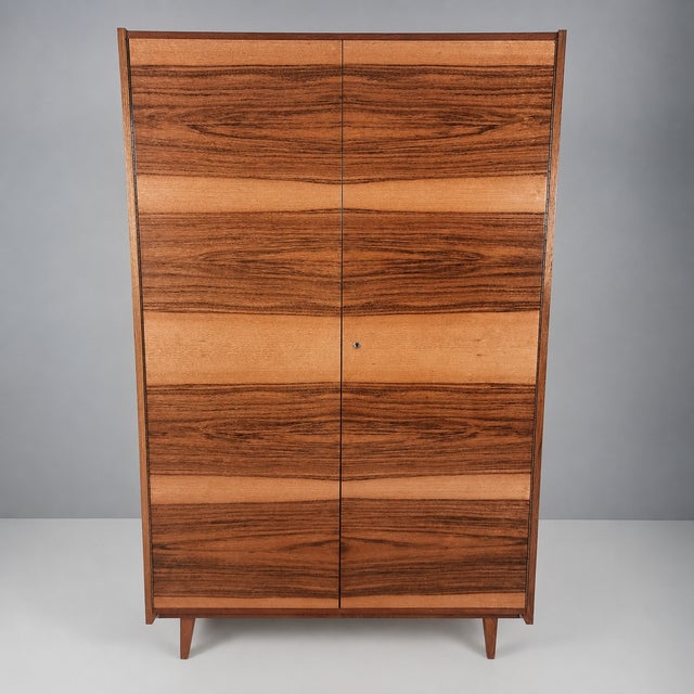 Vintage Wardrobe in Walnut, 1970s For Sale - Image 13 of 13