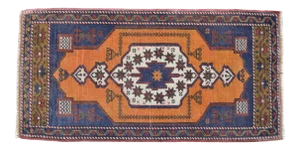 Hand Knotted Small Oushak Rug. Low Pile Entryway Decor DoorMat - 23'' X 46''