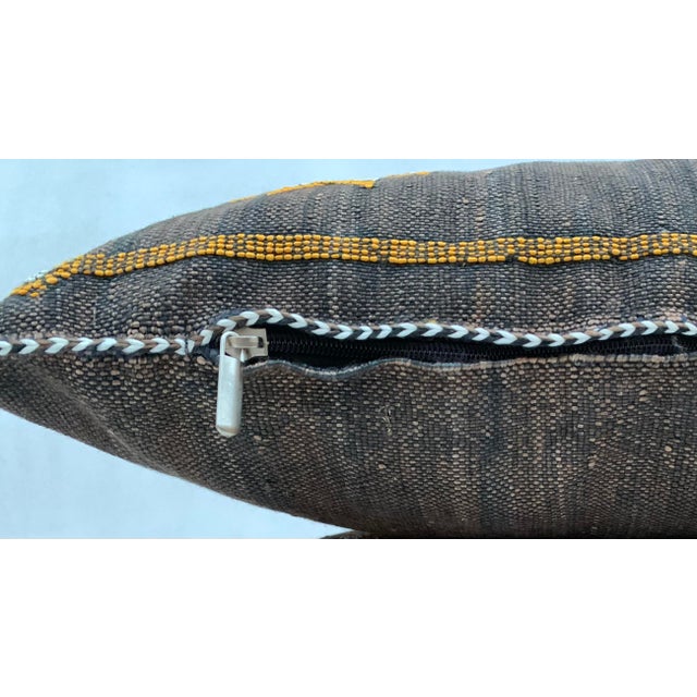 Brown Contemporary Brown Moroccan Silk Sabra Pillow Covers - a Pair For Sale - Image 8 of 11