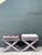 Vintage Tufted Velvet X Benches - A Pair For Sale - Image 12 of 12