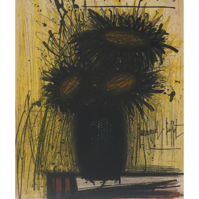 Bernard buffet (1928-1999) sunflowers, 1966 original lithograph (mourlot workshop) signed in the plate on arches vellum,...