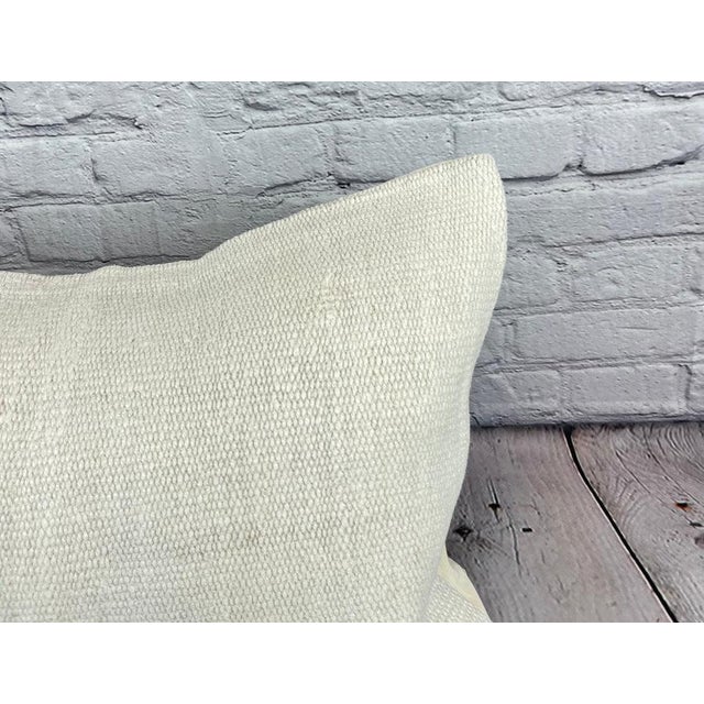 Turkish 16 x 24 Hemp Pillow Turkish Cushion Natural White Pillow Cushion Cover For Sale - Image 3 of 4