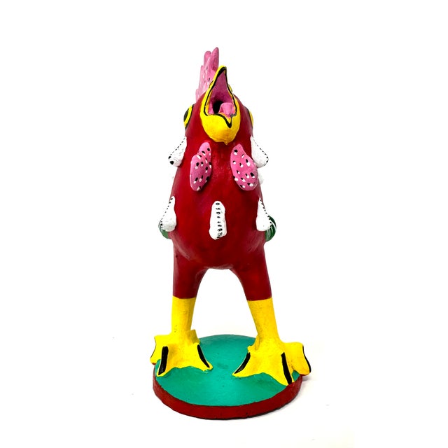 Ceramic Juan José Ramos Medrano Handpainted Rooster From Tonalá - 8" H X 4" W X 5" D For Sale - Image 7 of 8