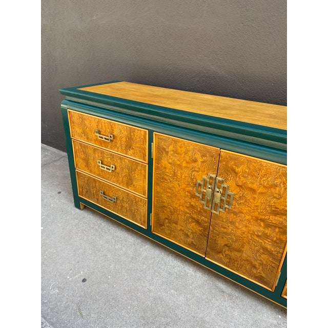 Century Burl XL Chin Hua Dresser By Raymond Sobota in Custom Brunswick Green Lacquer. Enter the Dragon Meets Burl meets...