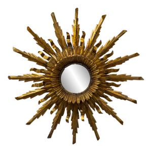 Vintage Convex Sunburst Mirror