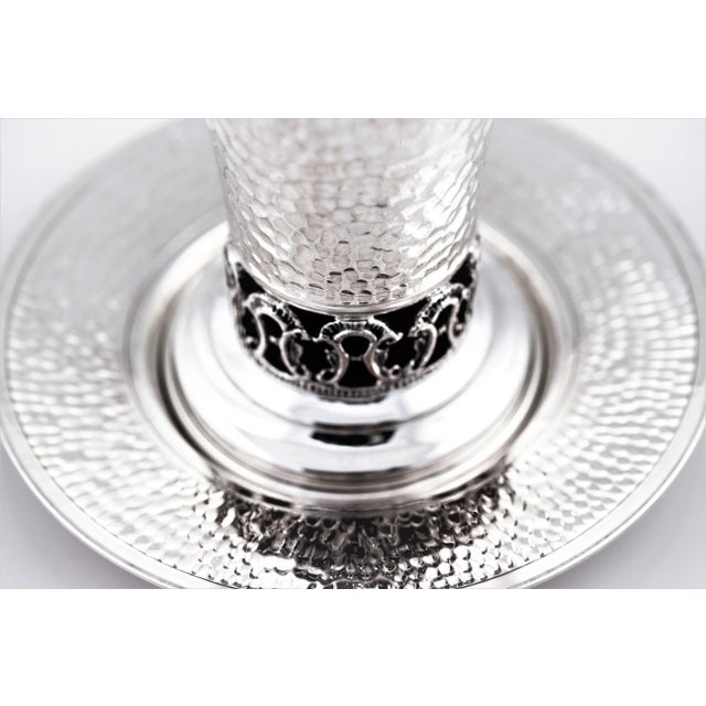 Early 21st Century Hammered Sterling Cup and Plate For Sale - Image 5 of 6