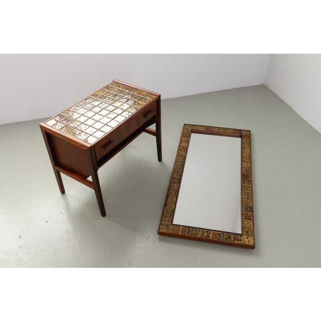 Vintage Danish Rosewood Hallway Mirror and Dresser Set, 1950s, Set of 2 For Sale - Image 15 of 18