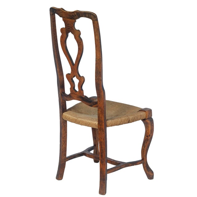 Wood Set of 4/ 19th Century French Provincial Walnut Dining Chairs For Sale - Image 7 of 18
