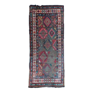 Distressed Antique Caucasian Rug. 3'4"x 7'10'"