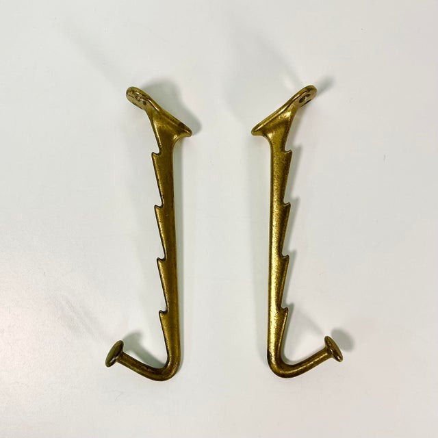 1940s Vintage Boho Chic Art Deco Metal Wall Mounted Stacking Hooks - A Pair. For Sale - Image 9 of 9