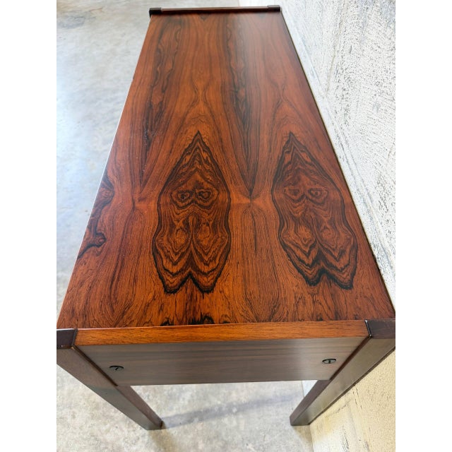 Wood Rosewood Entry Table With Two Drawers Danish Mid-Century Modern 1960s For Sale - Image 7 of 13