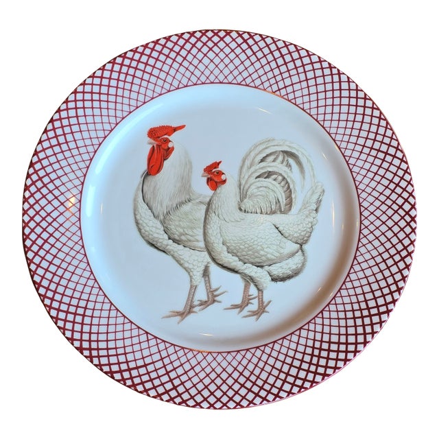1990s Cottagecore Rooster Plate For Sale