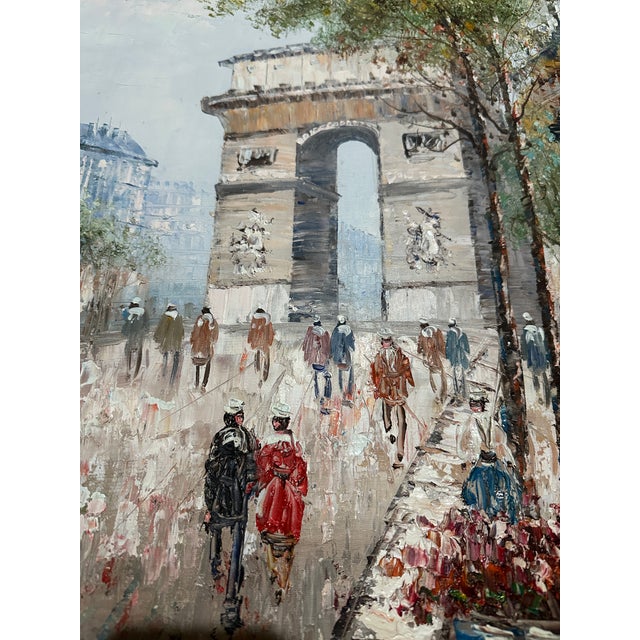 1960s 1960s French J. Bardot Artist Signed Framed Oil Painting on Canvas For Sale - Image 5 of 8