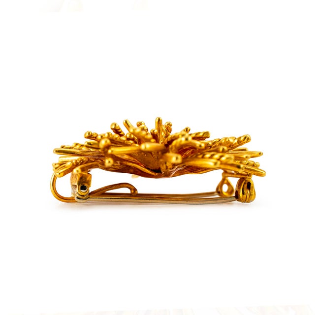 Tiffany and Co. Vintage Tiffany & Co. 18k Yellow Gold Sea Anemone Pin Brooch For Sale - Image 4 of 9