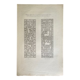 Mid 19th Century Etching Reproduction of Two Cathedral Diptyques by French Artist Nicolas Xavier Willemin For Sale
