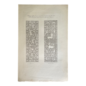 Mid 19th Century Etching Reproduction of Two Cathedral Diptyques by French Artist Nicolas Xavier Willemin