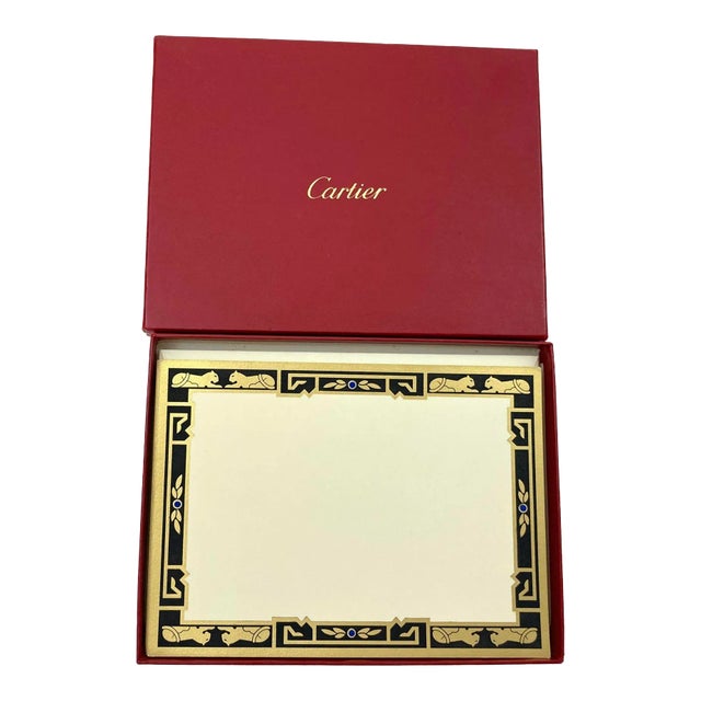 Cartier Iconic Panther Design Card and Envelope Set Luxury Stationery For Sale