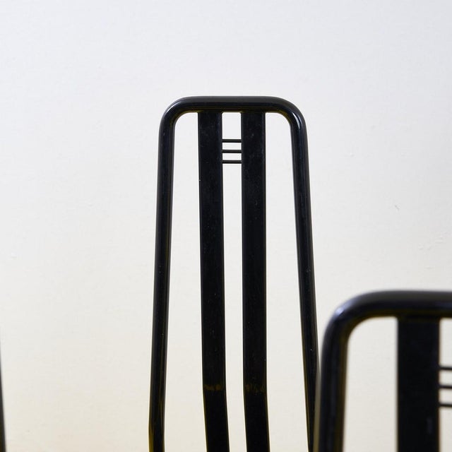 Vintage Chairs in Black Metal by Giorgio Cattelan, Set of 6 For Sale - Image 4 of 10