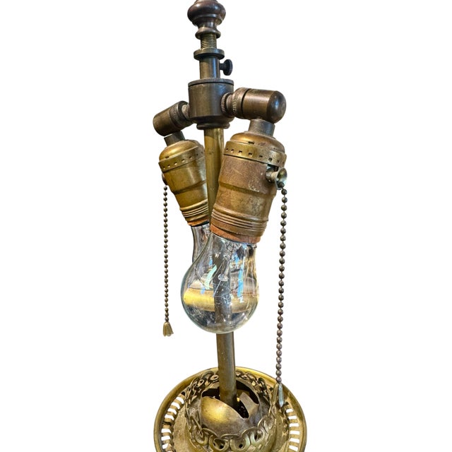 Antique Mid 19th Century Ink Blue Oil Lamps, Electrified - A Pair For Sale - Image 15 of 15