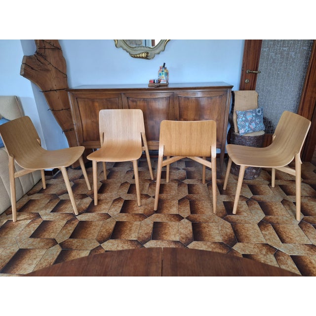 Vintage Kayak Chairs in Oak by Patrick Norguet for Alias, 1990s, Set of 4 For Sale - Image 5 of 10