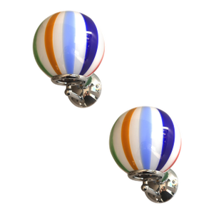 Set of Two Contemporary Multicolor "Rods" Murano Glass Wall Sconces